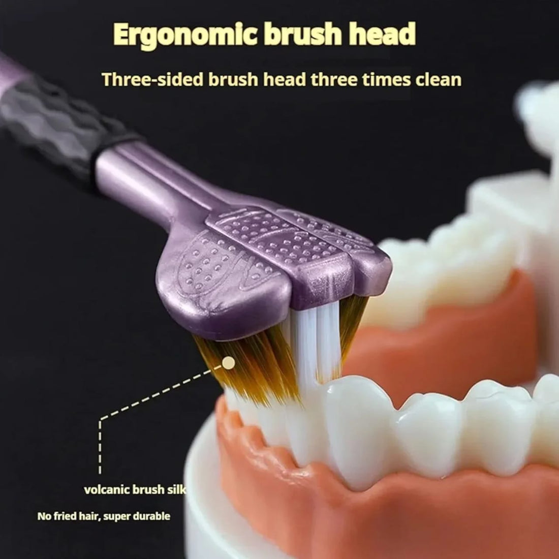 2PCS Triple Head Toothbrush 𝒁𝑶-14 Soft Bristles Daily Cleaning Pack (𝙊𝙧𝙞𝙜𝙞𝙣𝙖𝙡 𝘾𝙝𝙞𝙣𝙖)