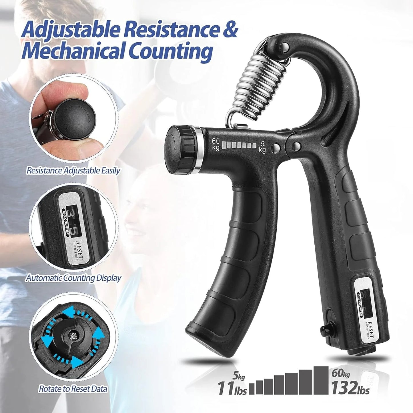 Automatic Counter Hand Gripper – Smart Grip Strength Trainer