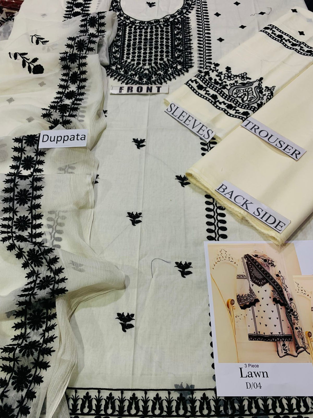 Eid Collection Agha Noor AGN-68 – 3PC Embroidered Lawn Suit with Bamber Chiffon Dupatta | Premium Summer Collection | Free Delivery