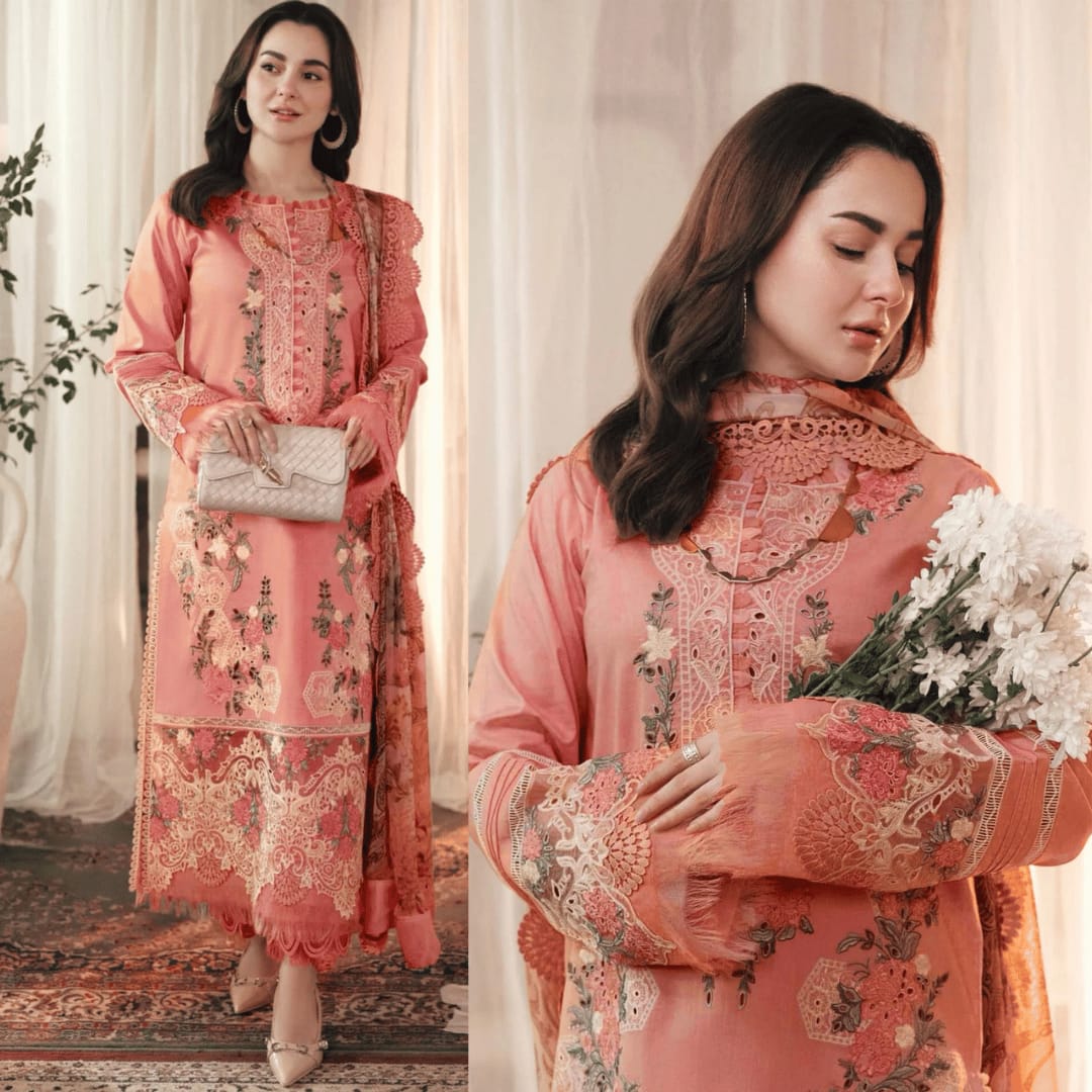 JADE Premium Cotton 3PC Embroidered Cambric Suit with Satin Patti Dupatta – Wholesale 3750